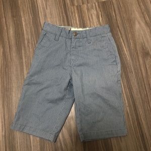 Volcom boys blue pin striped shorts 10 slim or 23 size